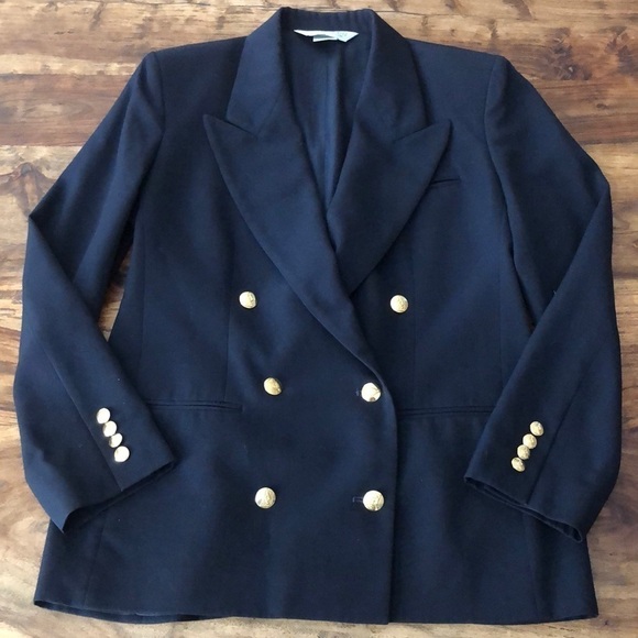 Austin Reed London-New York Wool Navy Double Breasted Blazer 6 - Picture 1 of 12